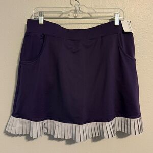 NWT Pebble Beach Dry-Luxe Skort Golf Purple Grey Ruffle XL